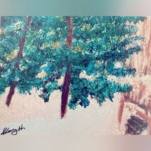 Canvas print of my original. “Winter Pines”